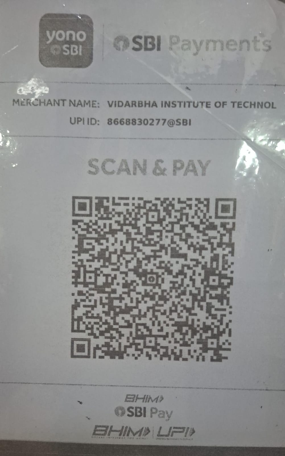 SBI payment QR code for Vidarbha Institute of Technology, UPI ID 8668830277@sbi